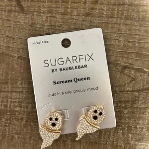 BaubleBar Gold and White Ghost Earrings